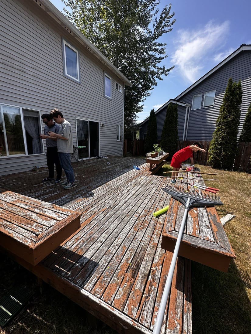 Backyard deck build in The Woodlands