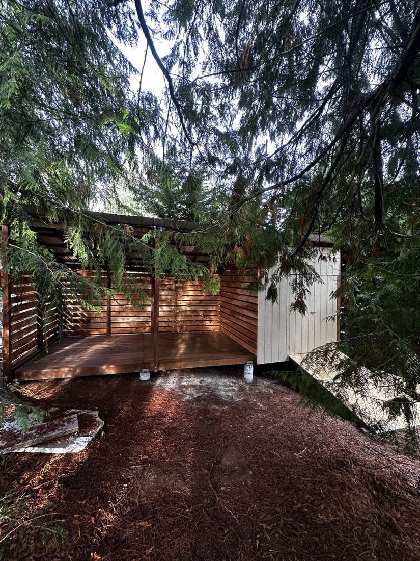 Backyard pavilion with BBQ