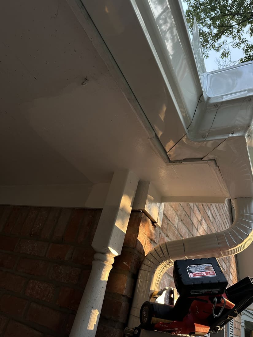 Finished front porch siding repair